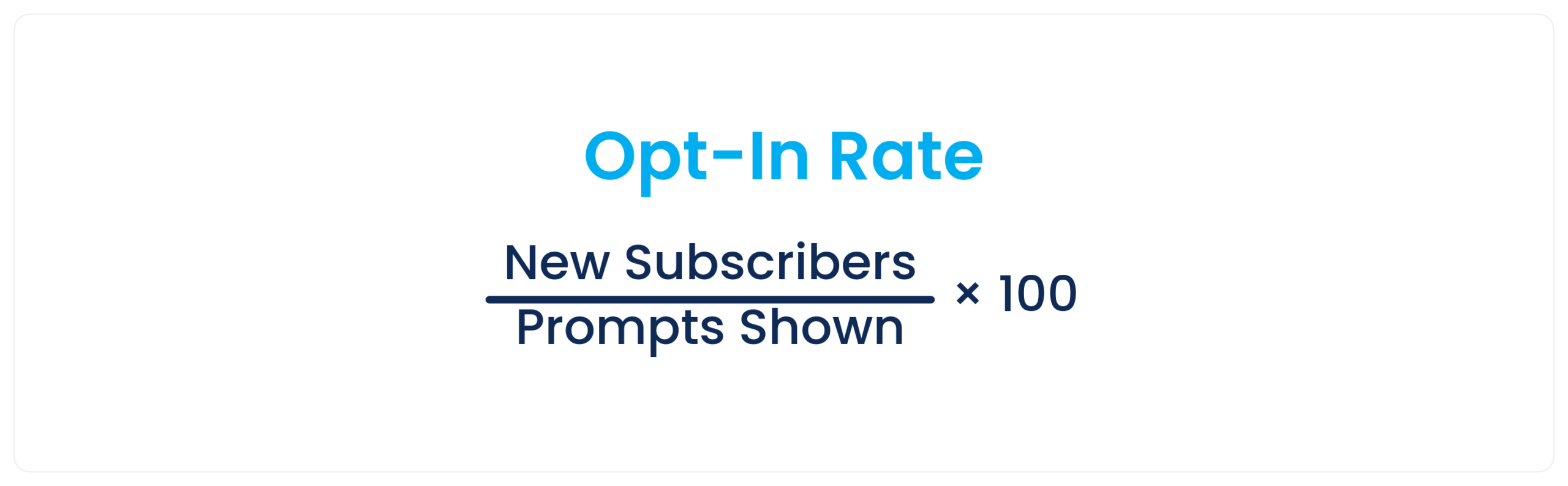 Opt-in rate formula
