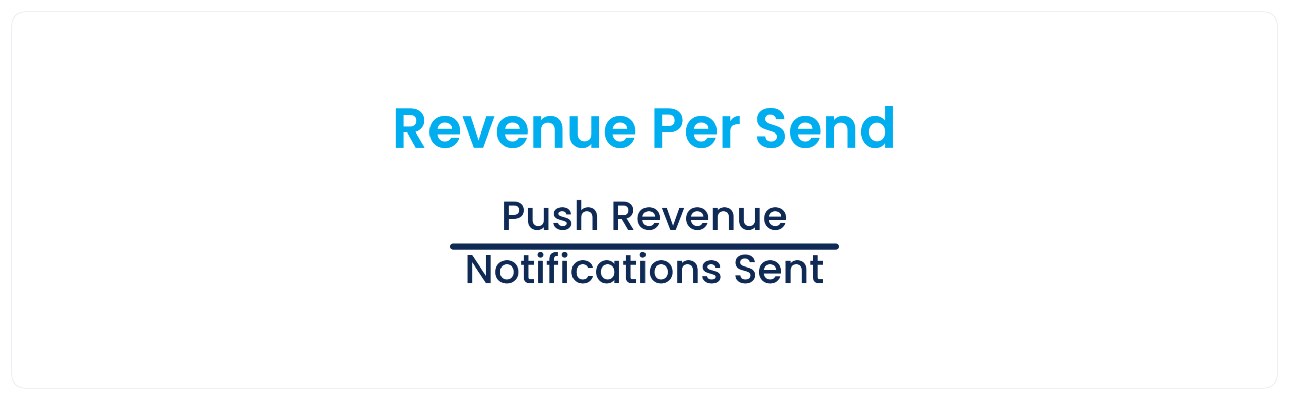 revenue per send formula