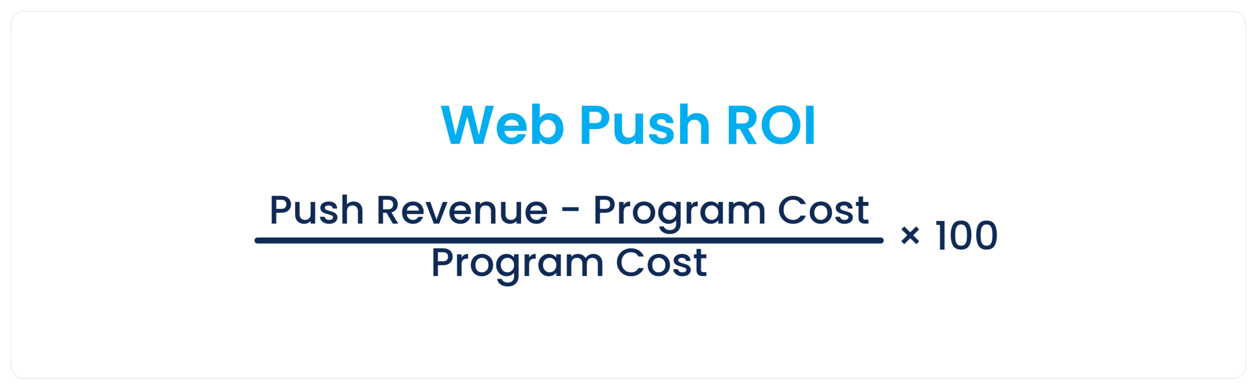 Web push notifications ROI formula 